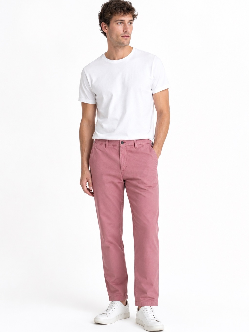 Tommy Hilfiger Salmon Red Custom Fit Slim Straight Tapered Chinos Slacks Pants
